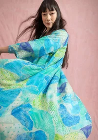 Robe tissée "Supernova" en lyocell/lin - indigo clair