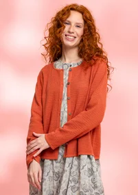 Organic/recycled cotton cardigan - brick