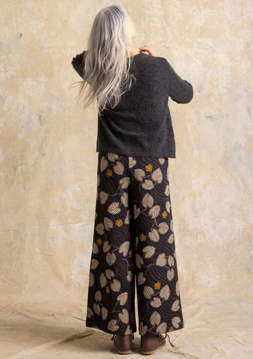 Pantalon à motif "Gul näckros" en coton biologique - noir