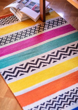 Stribet tæppe multicoloured