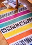 Striped rug in organic cotton multi-color thumbnail