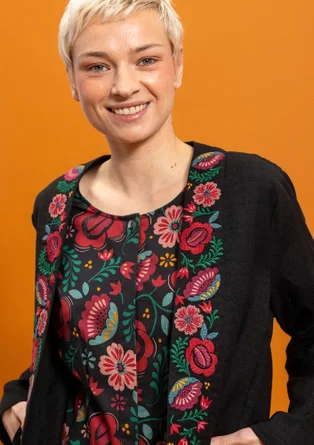 “Cleo” woven organic cotton indoor jacket - black