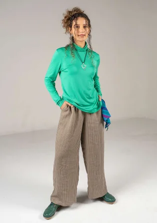 “Bodil” woven linen trousers - mole