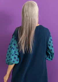 Strickpullunder aus Bio-/Recycling-Baumwolle - pazifikblau