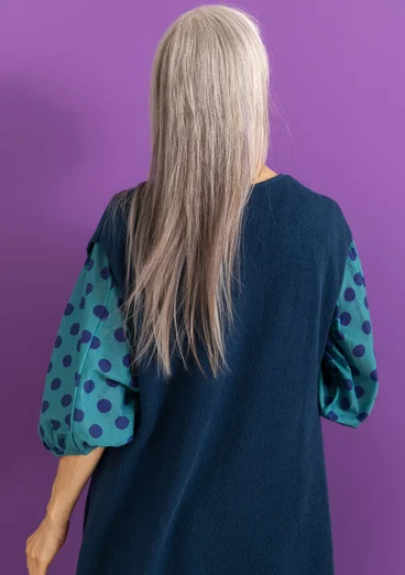 Strickpullunder aus Bio-/Recycling-Baumwolle - pazifikblau