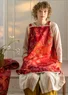 “Alaska Forest” organic cotton apron (poppy One Size)