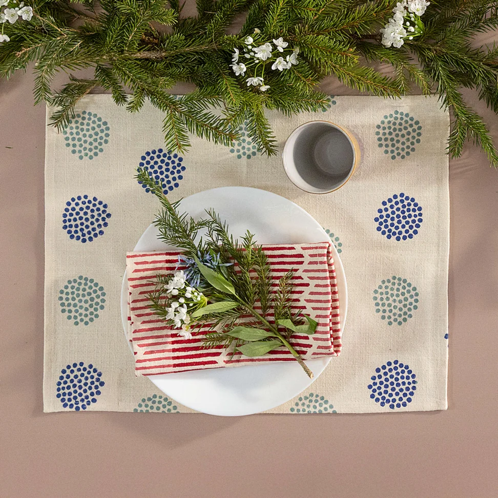 “Taiga” organic cotton placemat - celadon