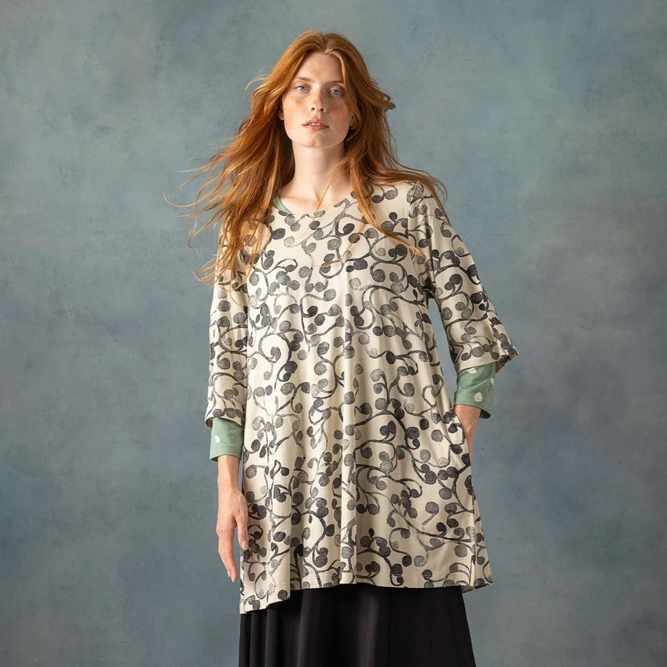 “Iron” jersey tunic in organic cotton/modal - natural