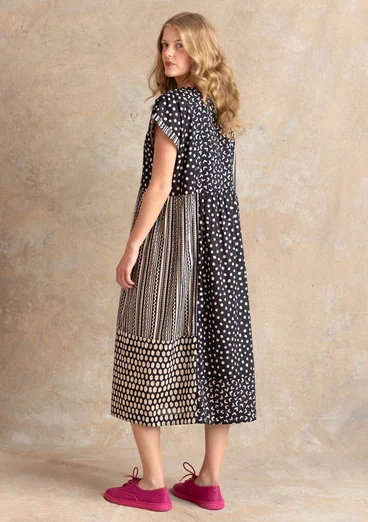 Robe tissée "Sally" en coton biologique - noir