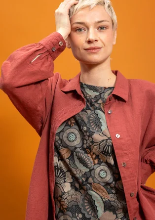 “Camille” woven organic cotton/linen shirt - gneiss