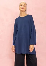 Striktunika i genanvendt bomuld - mørk indigo