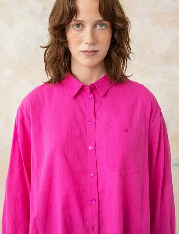 Vevd skjorte i økologisk bomull - hibiskus