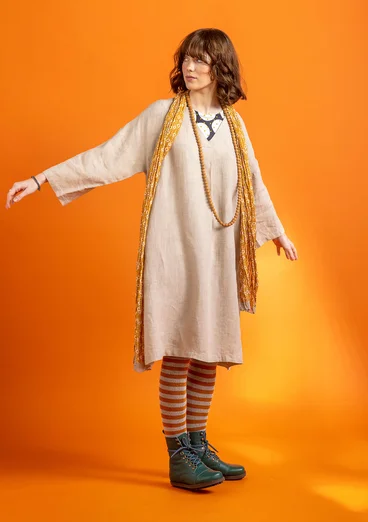 Robe "Jasmine" en lin tissé - naturel foncé