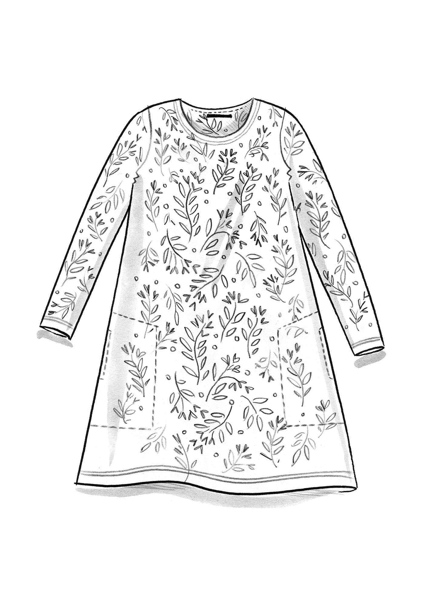 “Bladmynta” jersey tunic made of organic cotton/modal/elastane curry