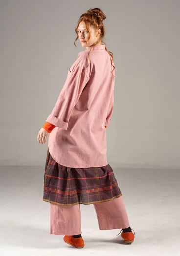 Woven organic cotton/linen shirt - chalk pink