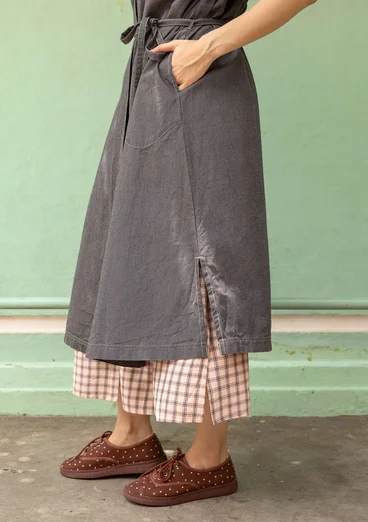 “Ines” woven organic cotton dress - graphite
