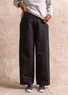 Pantalon en tissu de coton biologique/lin (noir XL)