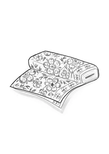 “Desert Bloom” yard goods in organic cotton -