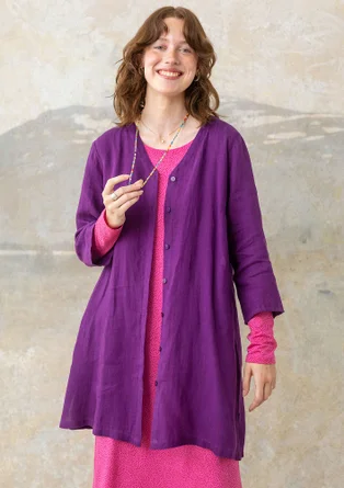 Blouse en lin tissé - prune