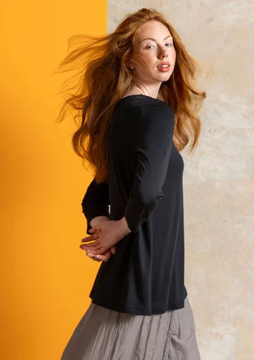 Tricot top "Ophelia" van biologisch katoen/modal - zwart