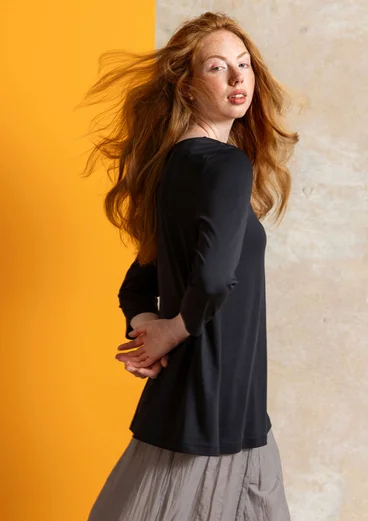 Tricot top "Ophelia" van biologisch katoen/modal - zwart
