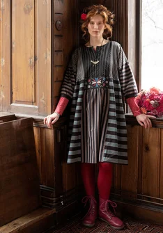 Kleid „Sofia“ aus Bio-Baumwollgewebe - schwarz