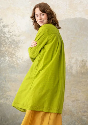 Webkleid aus Bio-Baumwolle - hellkräutergrün