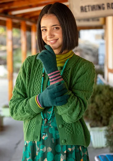 Strickjacke „Eternity“ aus Lammwollmischung - grasgrün