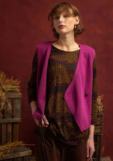 “Fields” patterned cotton/modal top - chestnut