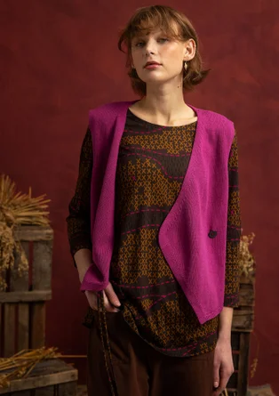 “Fields” patterned cotton/modal top - chestnut