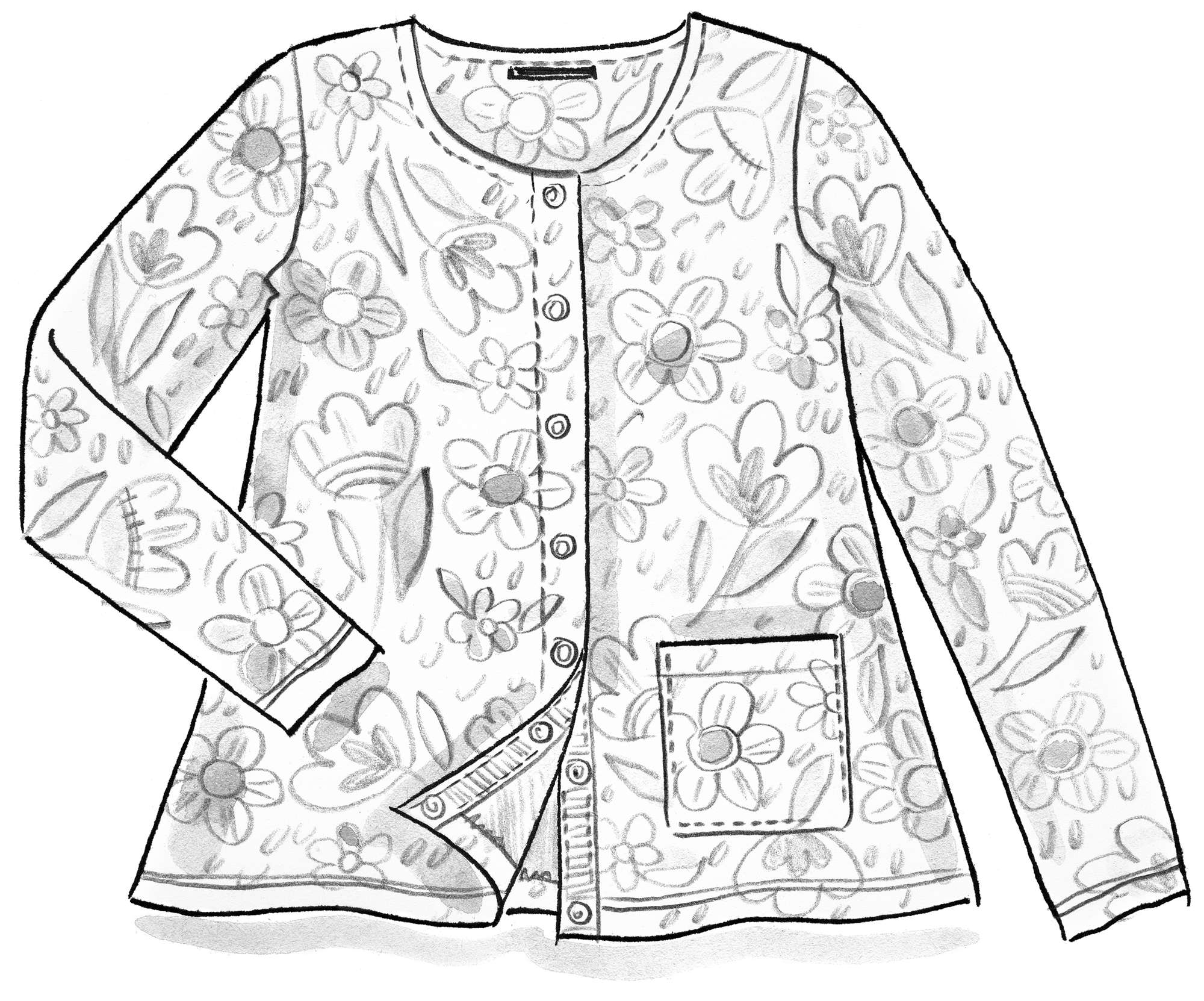 “Lill” jersey cardigan in organic cotton