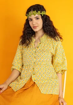 Blouse tissée "Neela" en coton biologique - rayon de soleil