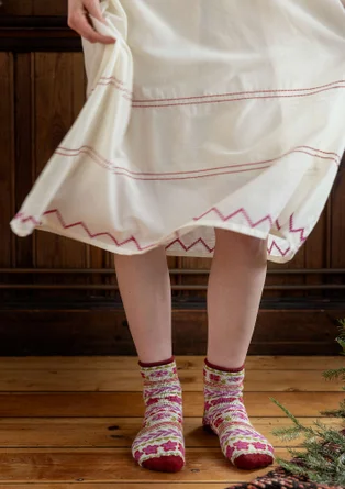 “Twinkle” nightgown in organic cotton - light ecru