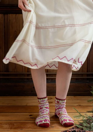 “Twinkle” nightgown in organic cotton - light ecru