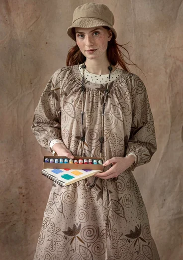 Webkleid „Krita“ aus Öko-Baumwolle - dunkelnatur