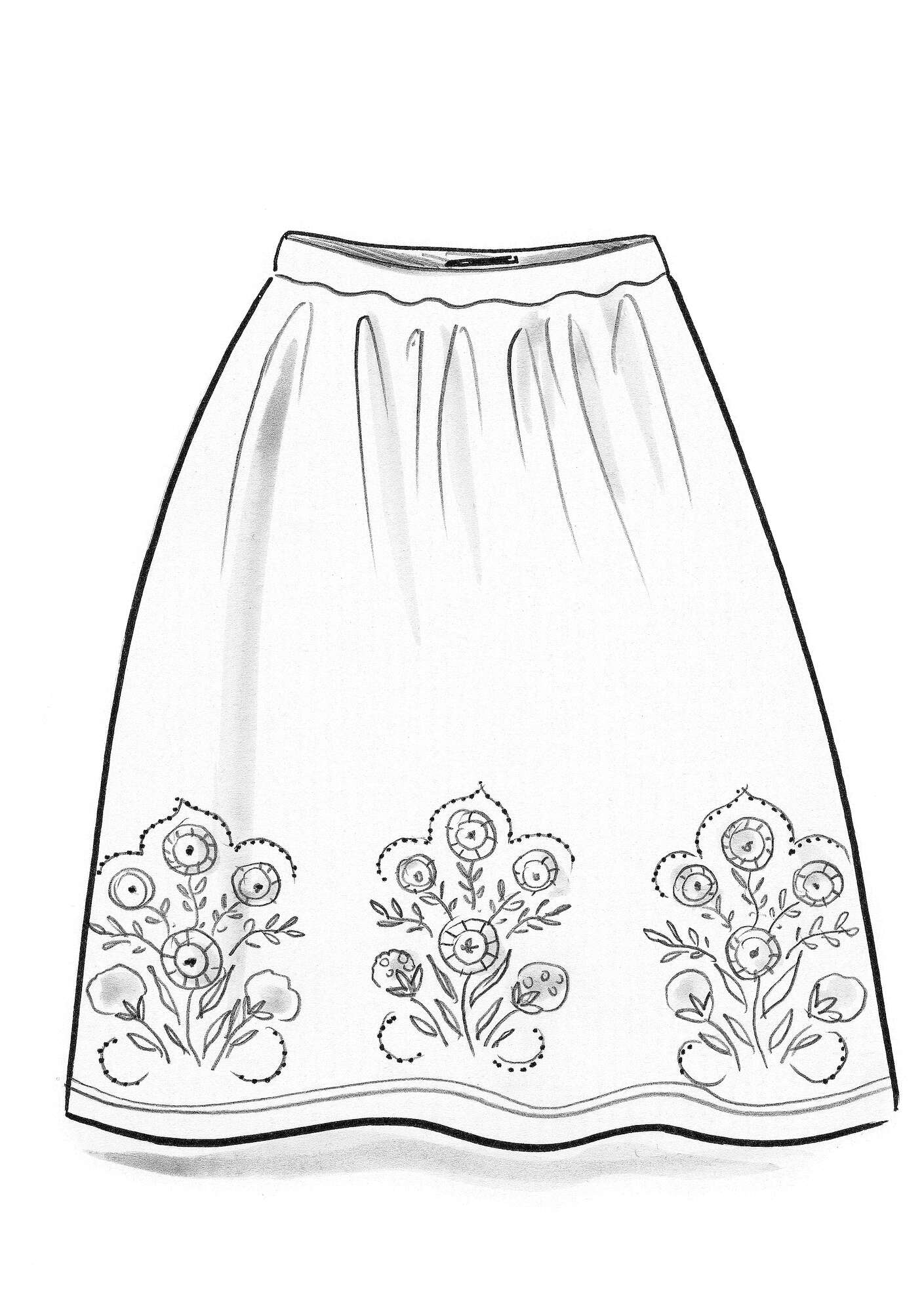 “Zari” organic cotton/recycled polyester velour skirt