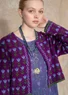 Geblümte Strickjacke „Tulipan“ aus Lammwollmischung/Bio-Baumwolle (petunie L)