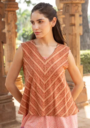 Blouse "Eka" en coton biologique - noix de muscade