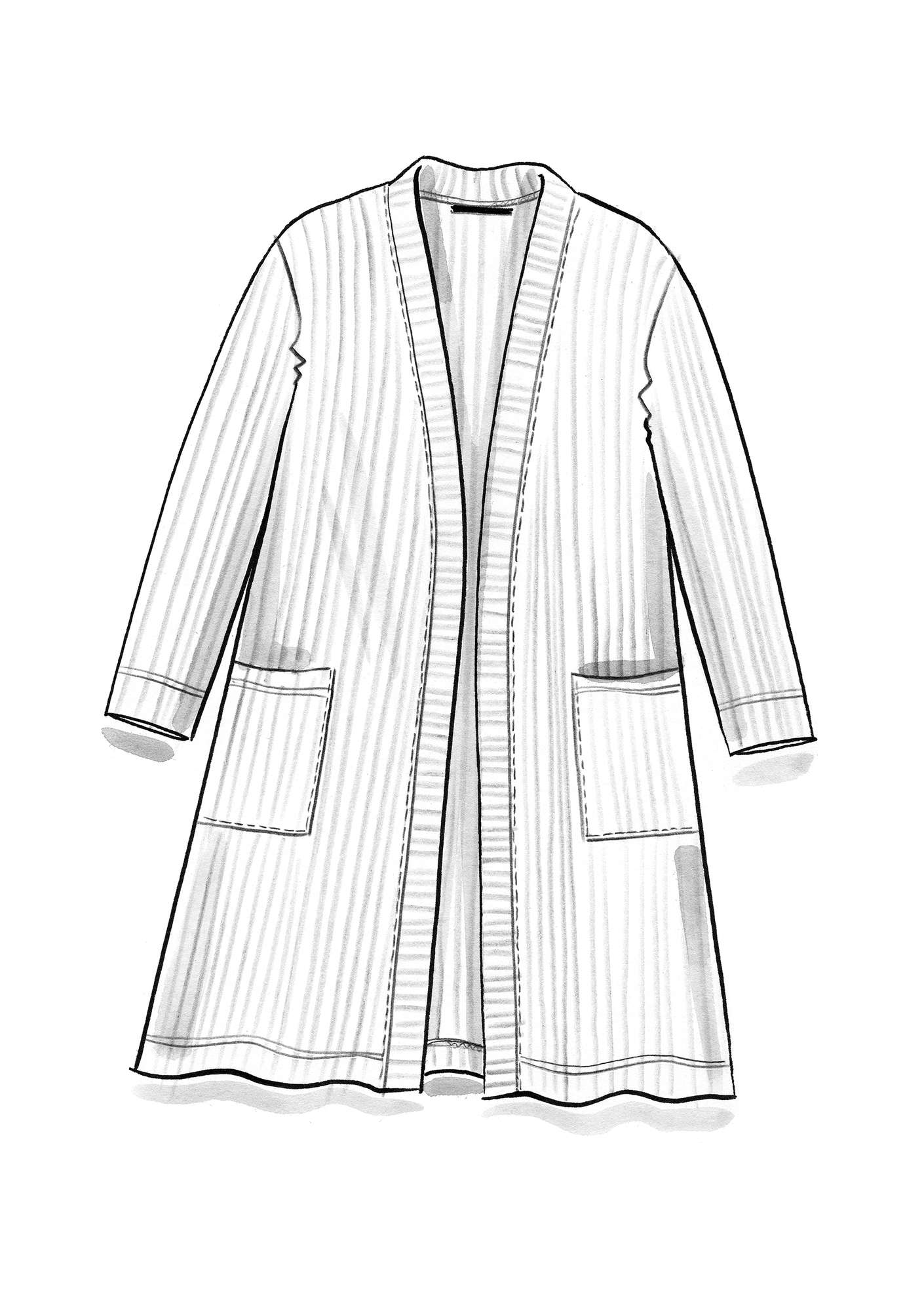 Cardigan in bamboo viscose/elastane jersey grey blue
