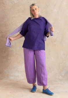 Woven linen pants - purple cosmos