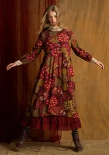 “Kiara” patterned dress in viscose - aubergine
