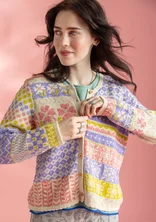 “Edith” linen/recycled and organic cotton cardigan - multicoloured