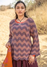 “Rose” recycled cotton sweater - mauve/striped