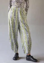 “Bamboo” woven pants in organic cotton - vanilla