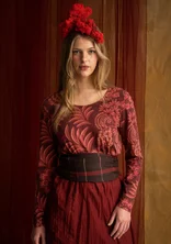 “Sanvi” patterned top in organic cotton - beetroot