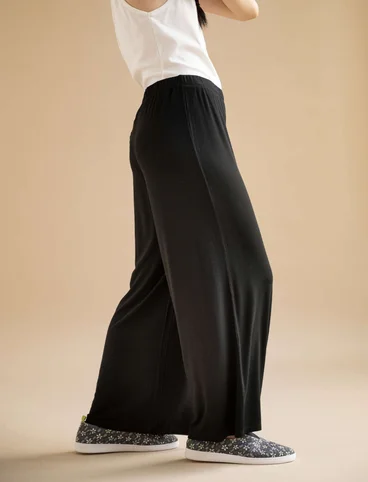 Pantalon "Ada" en jersey de lyocell/élasthanne - svart
