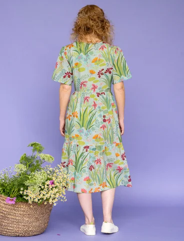 Vevd kjole «Iris» i økologisk bomull - mynta