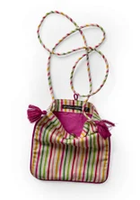 “Web” purse in cotton/linen - flerfrgad