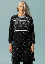 “Elsie” knit tunic in organic/recycled cotton - svart