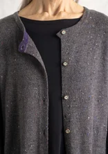 Langstrickjacke aus Lammwollmischung - aschgrau-melange